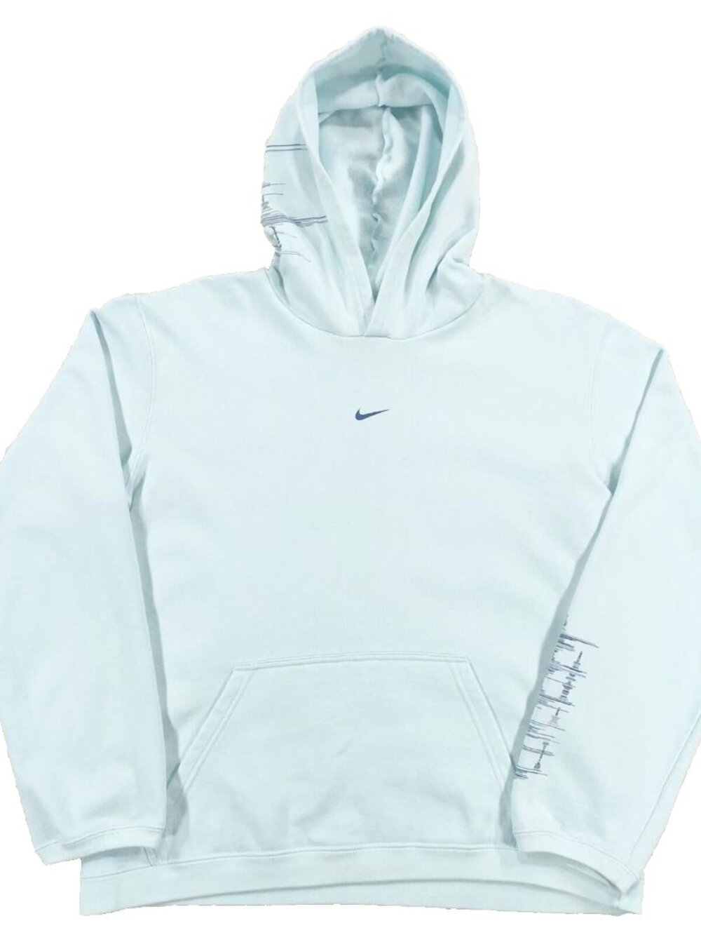 Vintage Y2k Nike Center Swoosh Hoodie Grey Tag Boxy Fit Sweatshirt Men's Sz L